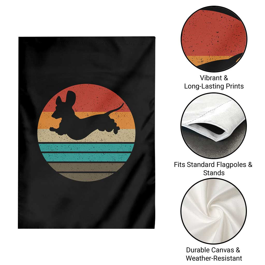 Vintage Dachshund Garden Flag 60s 70s Retro Grunge Weiner Dog Love TS10 Print Your Wear