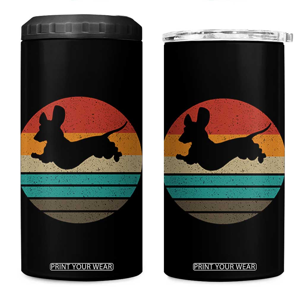Vintage Dachshund 4 in 1 Can Cooler Tumbler 60s 70s Retro Grunge Weiner Dog Love TS10 One Size: 16 oz Black Print Your Wear