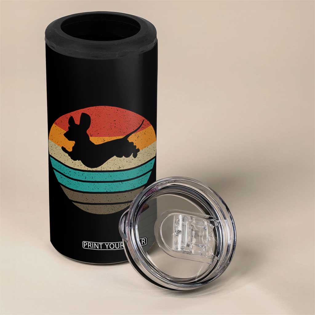 Vintage Dachshund 4 in 1 Can Cooler Tumbler 60s 70s Retro Grunge Weiner Dog Love TS10 Print Your Wear
