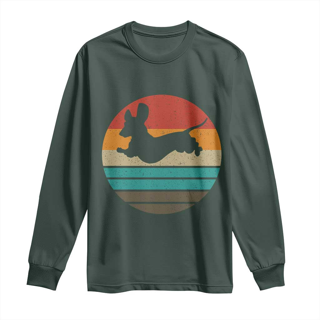 Vintage Dachshund Long Sleeve Shirt 60s 70s Retro Grunge Weiner Dog Love TS10 Dark Forest Green Print Your Wear