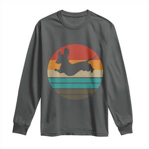Vintage Dachshund Long Sleeve Shirt 60s 70s Retro Grunge Weiner Dog Love TS10 Dark Heather Print Your Wear