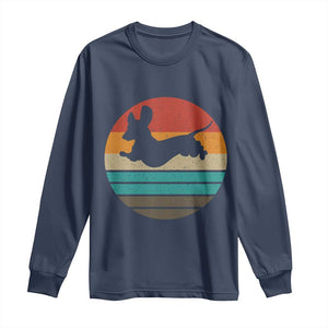 Vintage Dachshund Long Sleeve Shirt 60s 70s Retro Grunge Weiner Dog Love TS10 Navy Print Your Wear