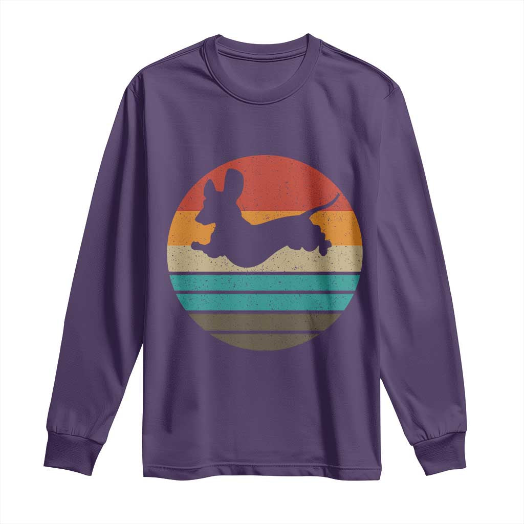 Vintage Dachshund Long Sleeve Shirt 60s 70s Retro Grunge Weiner Dog Love TS10 Purple Print Your Wear