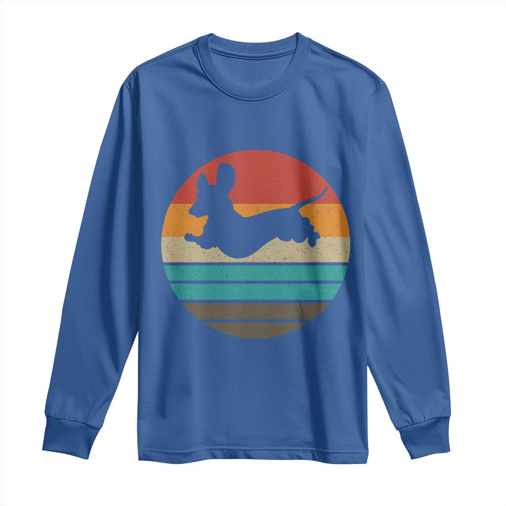 Vintage Dachshund Long Sleeve Shirt 60s 70s Retro Grunge Weiner Dog Love TS10 Royal Blue Print Your Wear