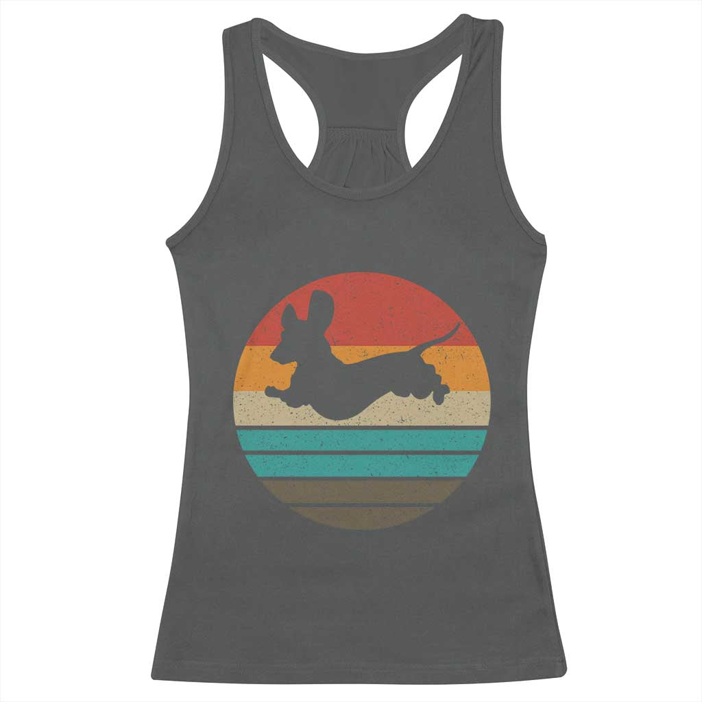 Vintage Dachshund Racerback Tank Top 60s 70s Retro Grunge Weiner Dog Love TS10 Dark Heather Print Your Wear