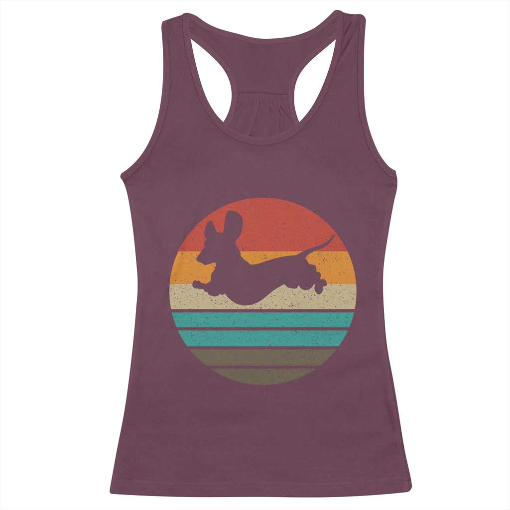 Vintage Dachshund Racerback Tank Top 60s 70s Retro Grunge Weiner Dog Love TS10 Maroon Print Your Wear