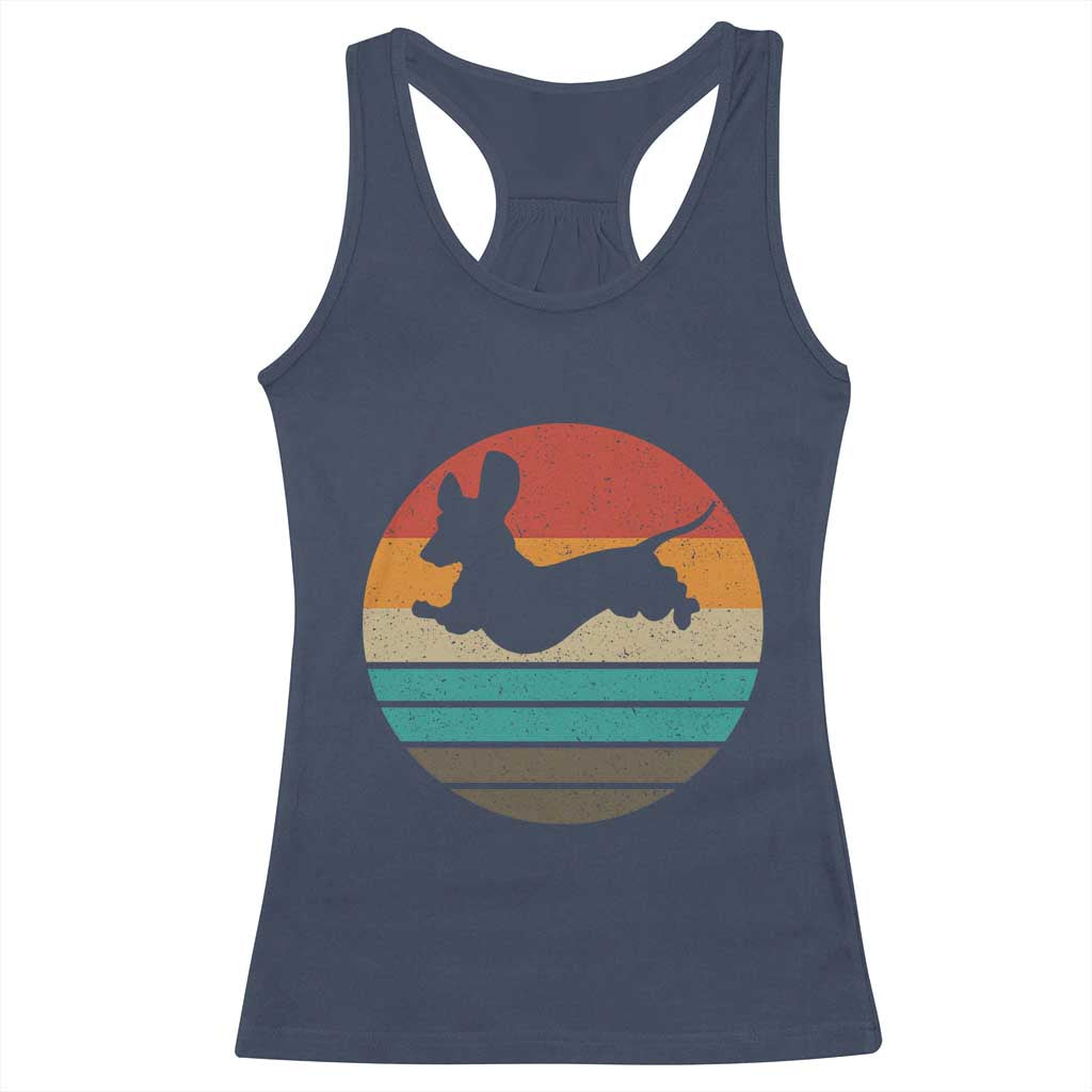 Vintage Dachshund Racerback Tank Top 60s 70s Retro Grunge Weiner Dog Love TS10 Navy Print Your Wear