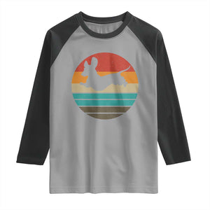 Vintage Dachshund Raglan Shirt 60s 70s Retro Grunge Weiner Dog Love TS10 Sport Gray Black Print Your Wear