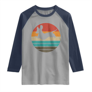Vintage Dachshund Raglan Shirt 60s 70s Retro Grunge Weiner Dog Love TS10 Sport Gray Navy Print Your Wear