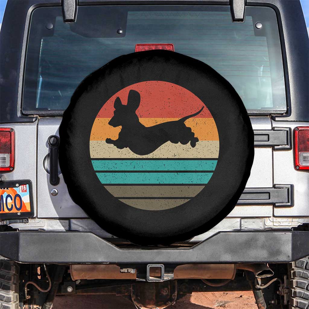 Vintage Dachshund Spare Tire Cover 60s 70s Retro Grunge Weiner Dog Love TS10 No hole Black Print Your Wear