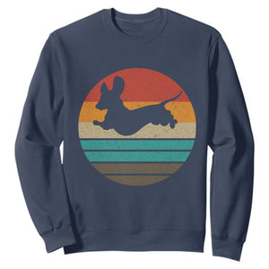 Vintage Dachshund Sweatshirt 60s 70s Retro Grunge Weiner Dog Love TS10 Navy Print Your Wear