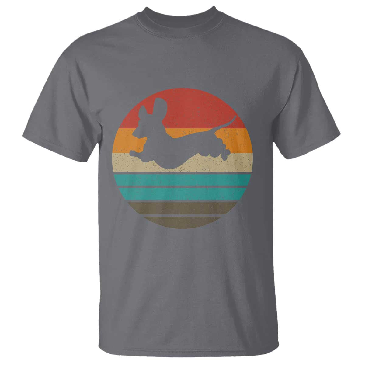 Vintage Dachshund T Shirt 60s 70s Retro Grunge Weiner Dog Love TS10 Charcoal Print Your Wear