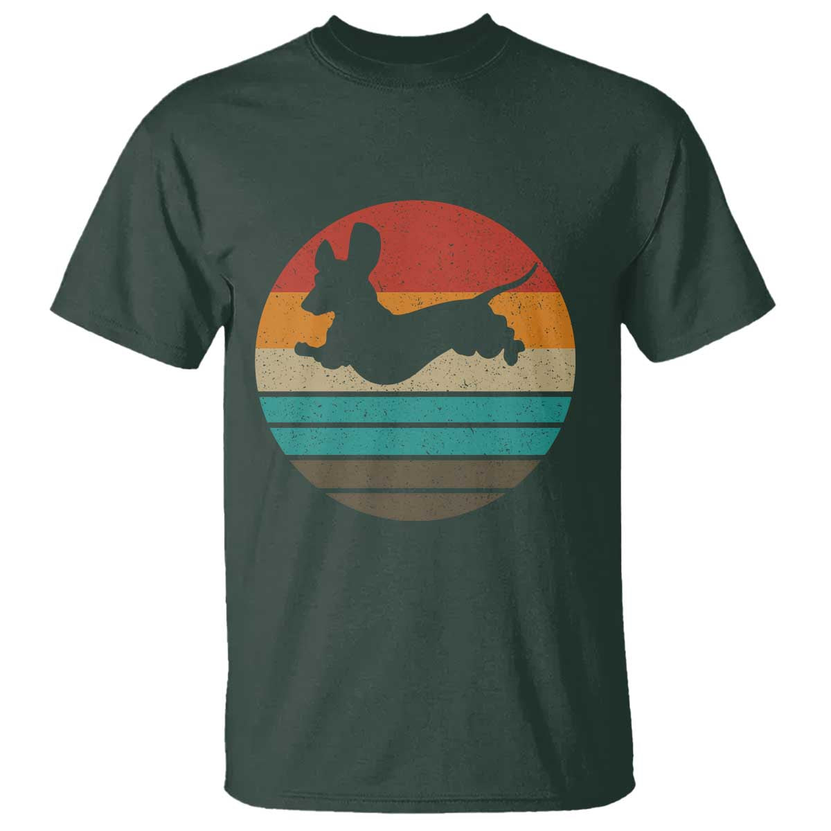 Vintage Dachshund T Shirt 60s 70s Retro Grunge Weiner Dog Love TS10 Dark Forest Green Print Your Wear