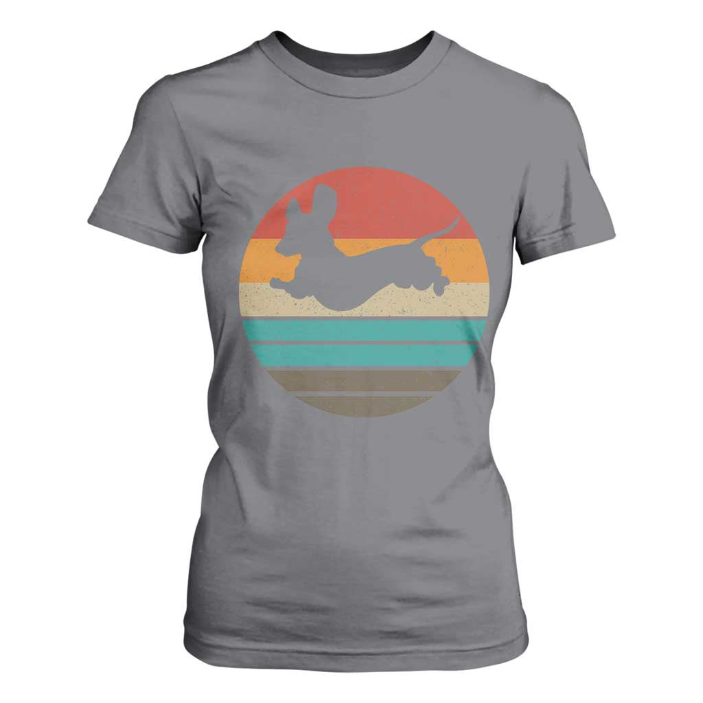 Vintage Dachshund T Shirt For Women 60s 70s Retro Grunge Weiner Dog Love TS10 Charcoal Print Your Wear