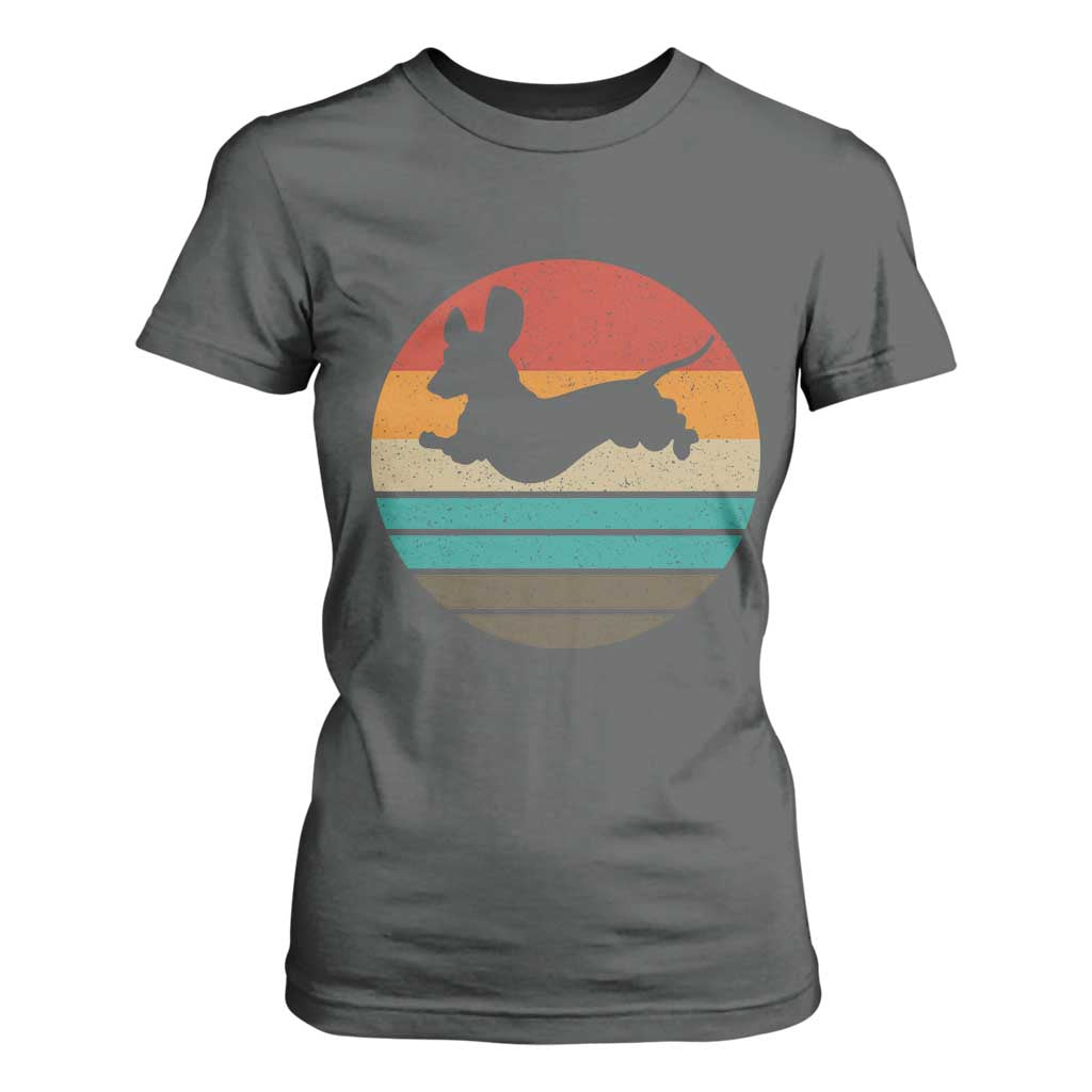 Vintage Dachshund T Shirt For Women 60s 70s Retro Grunge Weiner Dog Love TS10 Dark Heather Print Your Wear