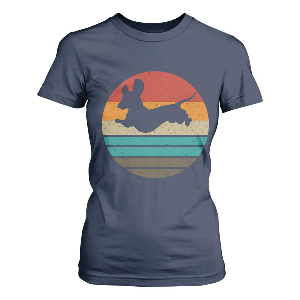 Vintage Dachshund T Shirt For Women 60s 70s Retro Grunge Weiner Dog Love TS10 Navy Print Your Wear