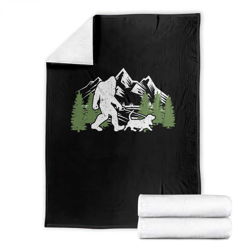 Bigfoot Walking Dachshund Throw Blanket Funny Wiener Dog Gift Sasquatch TS10 Black Print Your Wear