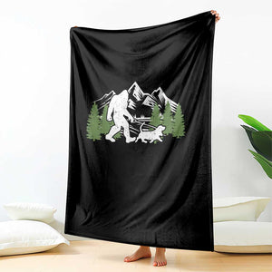 Bigfoot Walking Dachshund Throw Blanket Funny Wiener Dog Gift Sasquatch TS10 Print Your Wear