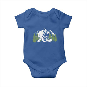 Bigfoot Walking Dachshund Baby Onesie Funny Wiener Dog Gift Sasquatch TS10 Royal Blue Print Your Wear