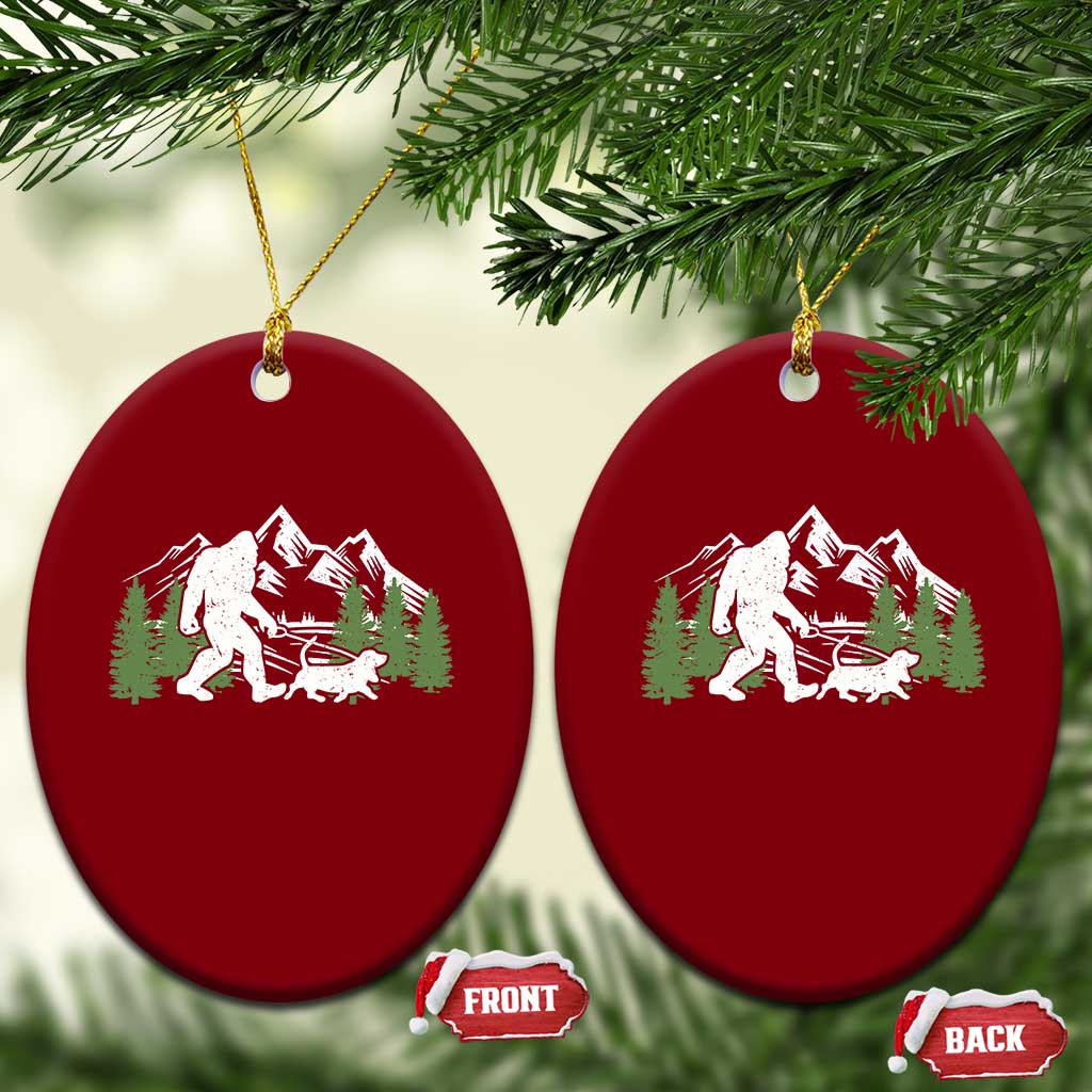 Bigfoot Walking Dachshund Ceramic Ornament Funny Wiener Dog Gift Sasquatch TS10 Print Your Wear