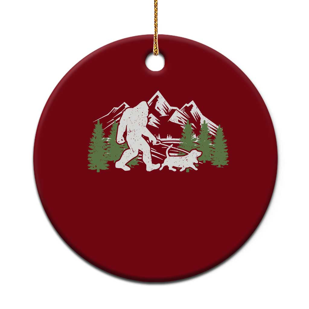 Bigfoot Walking Dachshund Ceramic Ornament Funny Wiener Dog Gift Sasquatch TS10 1pc Red Print Your Wear