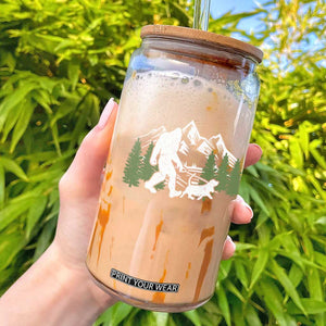 Bigfoot Walking Dachshund Glass Can Funny Wiener Dog Gift Sasquatch TS10 Black Print Your Wear