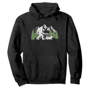 Bigfoot Walking Dachshund Hoodie Funny Wiener Dog Gift Sasquatch TS10 Black Print Your Wear