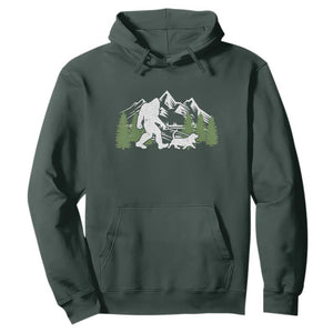 Bigfoot Walking Dachshund Hoodie Funny Wiener Dog Gift Sasquatch TS10 Dark Forest Green Print Your Wear