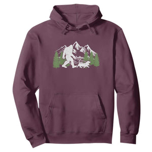 Bigfoot Walking Dachshund Hoodie Funny Wiener Dog Gift Sasquatch TS10 Maroon Print Your Wear