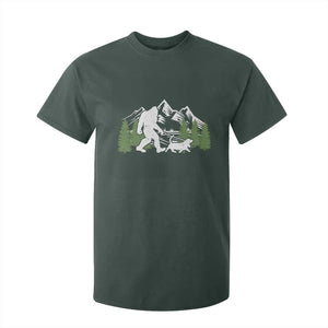 Bigfoot Walking Dachshund T Shirt For Kid Funny Wiener Dog Gift Sasquatch TS10 Dark Forest Green Print Your Wear