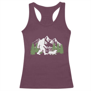 Bigfoot Walking Dachshund Racerback Tank Top Funny Wiener Dog Gift Sasquatch TS10 Maroon Print Your Wear