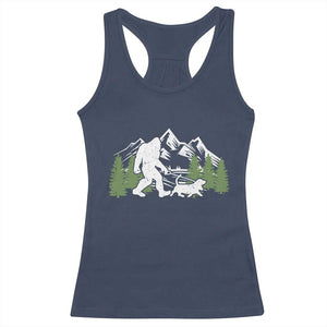 Bigfoot Walking Dachshund Racerback Tank Top Funny Wiener Dog Gift Sasquatch TS10 Navy Print Your Wear