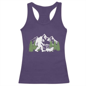 Bigfoot Walking Dachshund Racerback Tank Top Funny Wiener Dog Gift Sasquatch TS10 Purple Print Your Wear