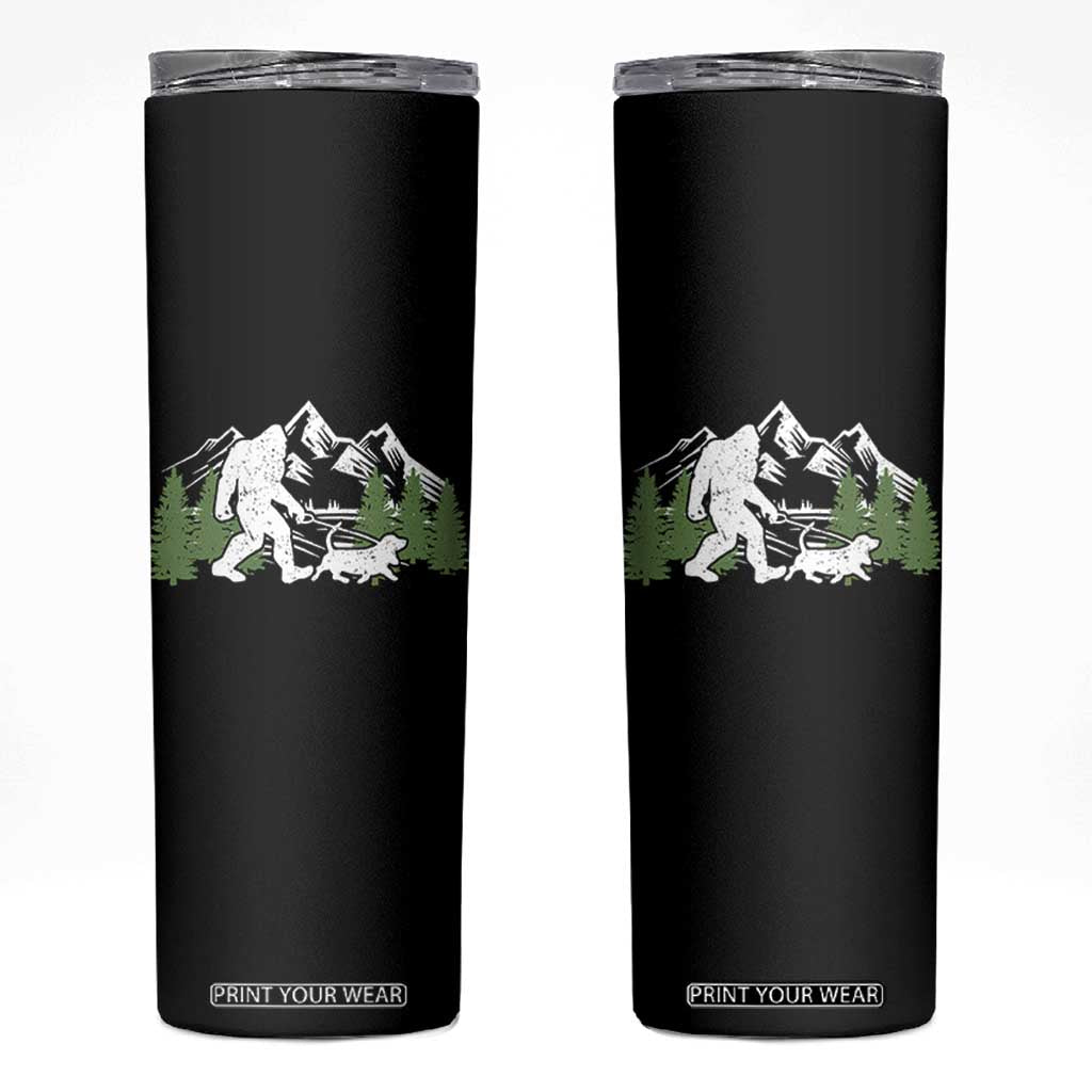 Bigfoot Walking Dachshund Skinny Tumbler Funny Wiener Dog Gift Sasquatch TS10 Black Print Your Wear