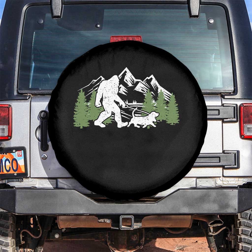 Bigfoot Walking Dachshund Spare Tire Cover Funny Wiener Dog Gift Sasquatch TS10 No hole Black Print Your Wear