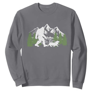 Bigfoot Walking Dachshund Sweatshirt Funny Wiener Dog Gift Sasquatch TS10 Charcoal Print Your Wear