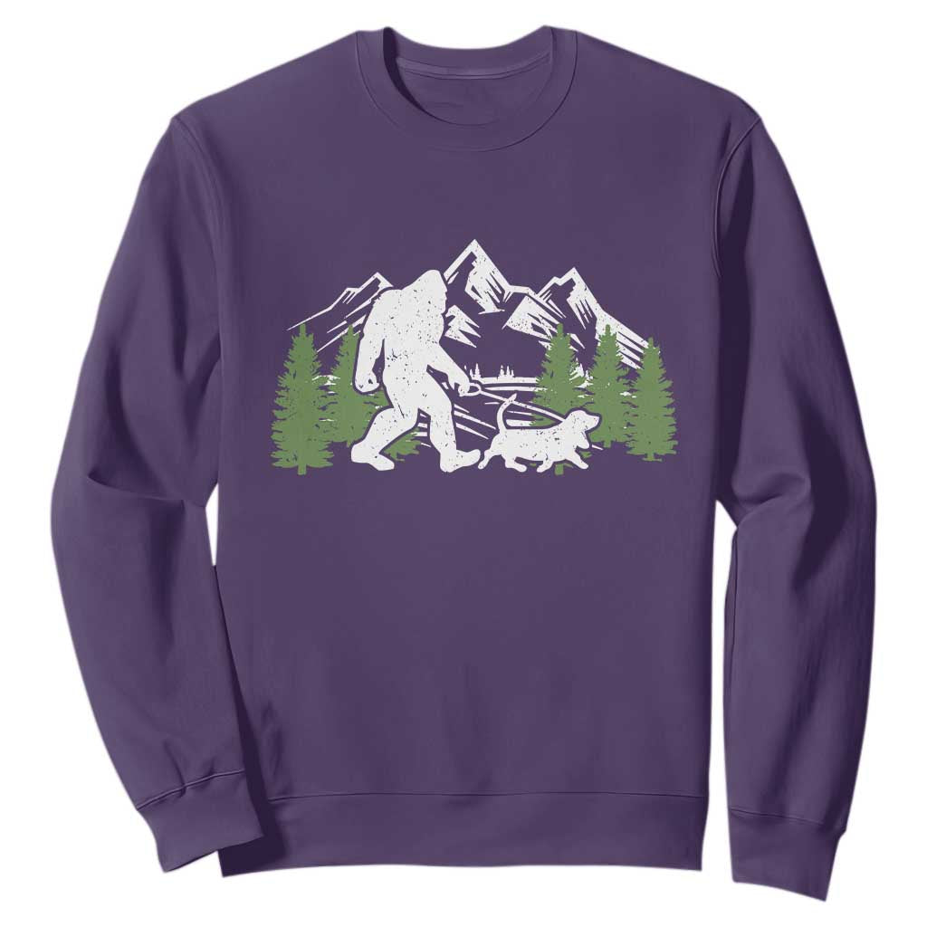 Bigfoot Walking Dachshund Sweatshirt Funny Wiener Dog Gift Sasquatch TS10 Purple Print Your Wear