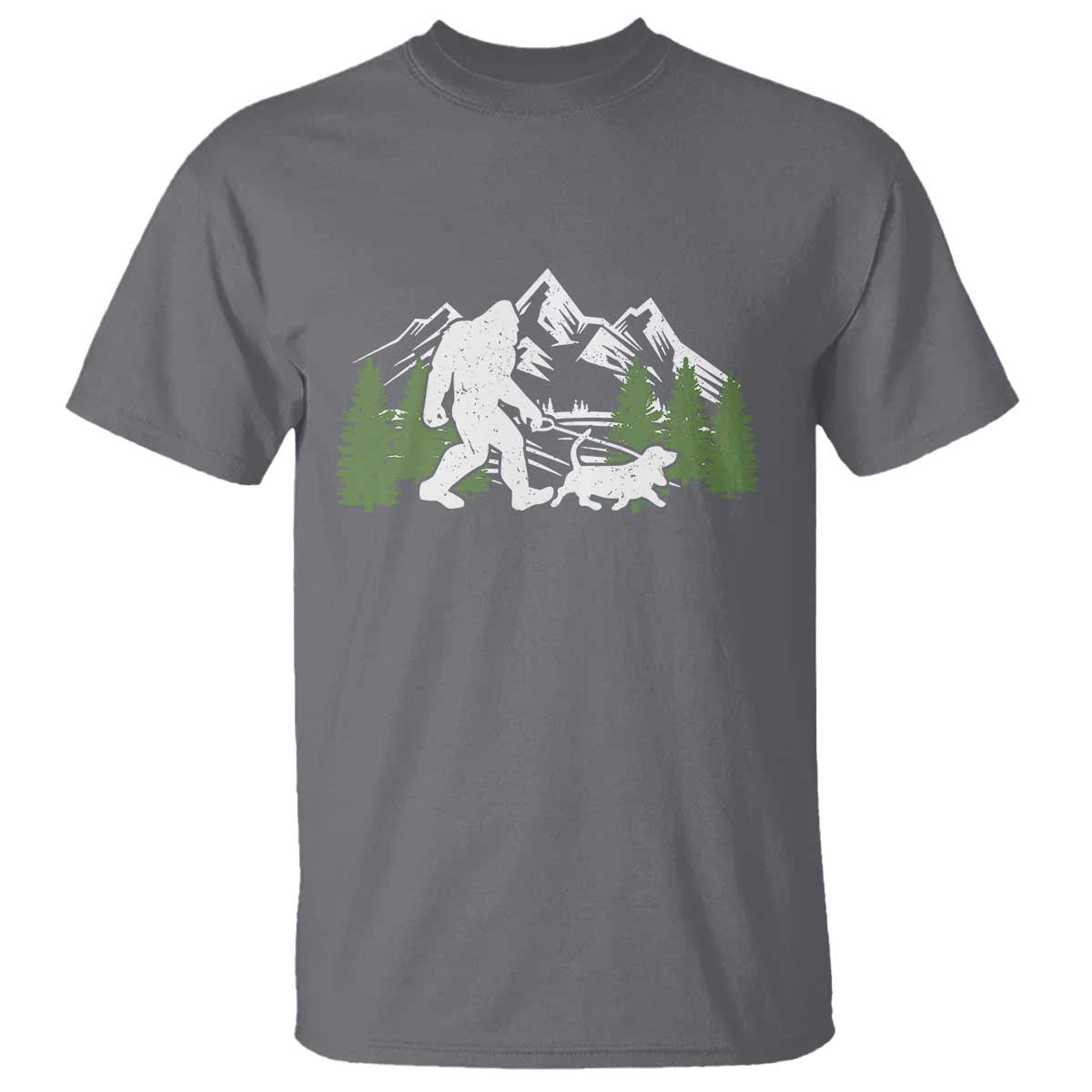 Bigfoot Walking Dachshund T Shirt Funny Wiener Dog Gift Sasquatch TS10 Charcoal Print Your Wear