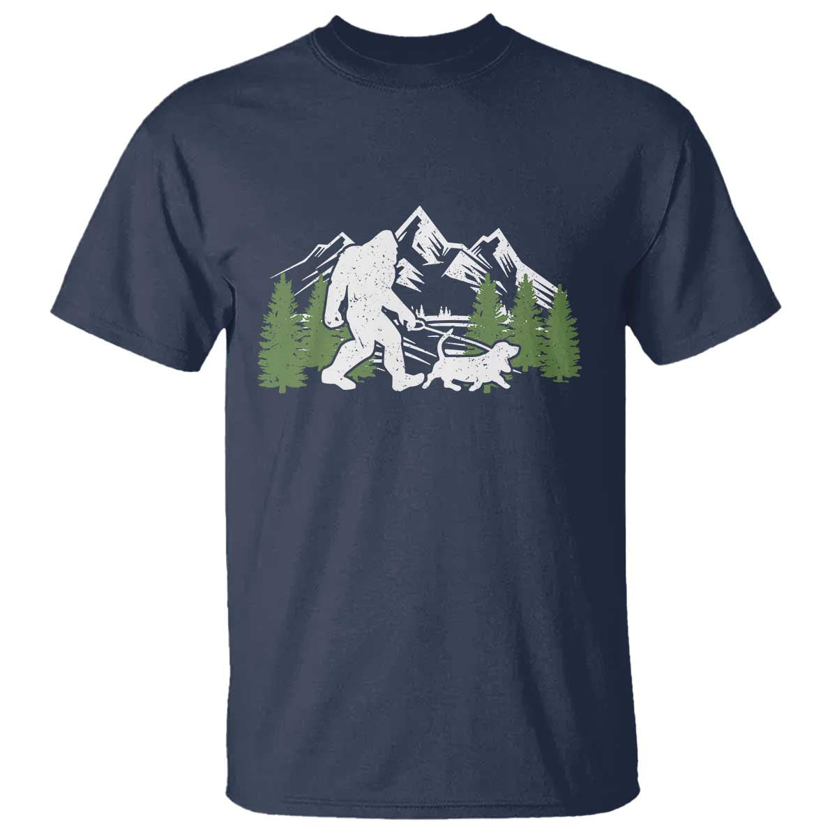 Bigfoot Walking Dachshund T Shirt Funny Wiener Dog Gift Sasquatch TS10 Navy Print Your Wear