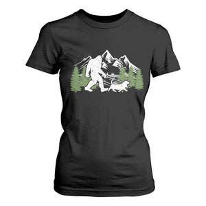Bigfoot Walking Dachshund T Shirt For Women Funny Wiener Dog Gift Sasquatch TS10 Black Print Your Wear