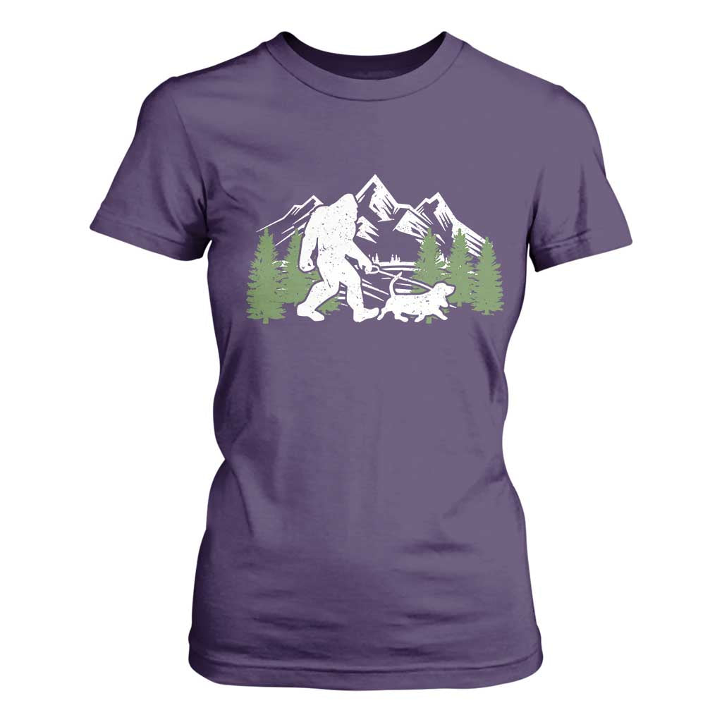 Bigfoot Walking Dachshund T Shirt For Women Funny Wiener Dog Gift Sasquatch TS10 Purple Print Your Wear