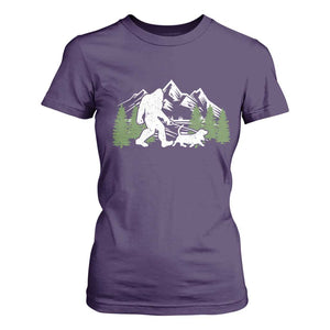 Bigfoot Walking Dachshund T Shirt For Women Funny Wiener Dog Gift Sasquatch TS10 Purple Print Your Wear