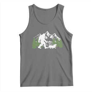 Bigfoot Walking Dachshund Tank Top Funny Wiener Dog Gift Sasquatch TS10 Black Heather Print Your Wear