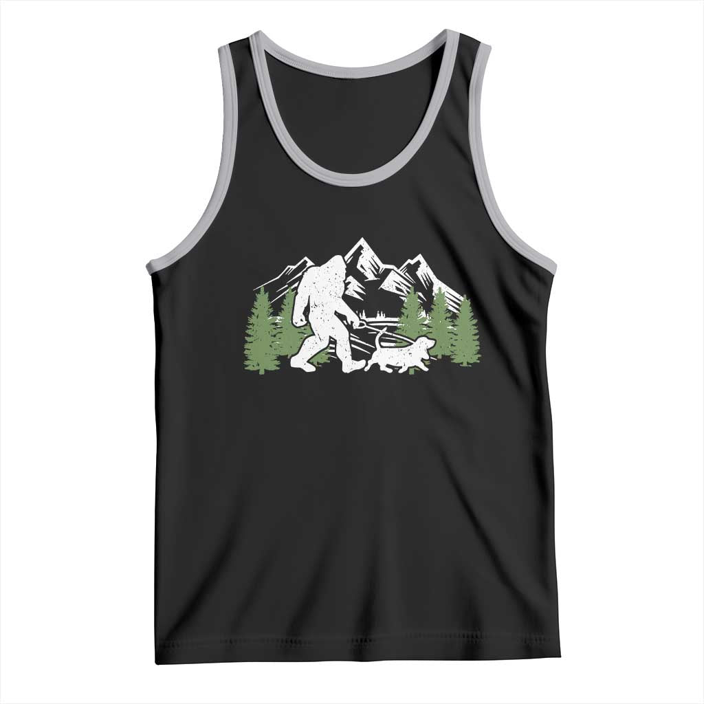 Bigfoot Walking Dachshund Tank Top Funny Wiener Dog Gift Sasquatch TS10 Black Athletic Heather Print Your Wear