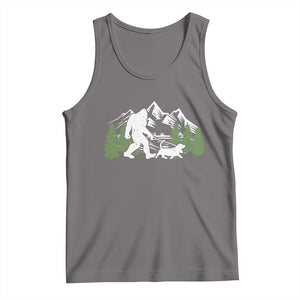 Bigfoot Walking Dachshund Tank Top Funny Wiener Dog Gift Sasquatch TS10 Deep Heather Print Your Wear