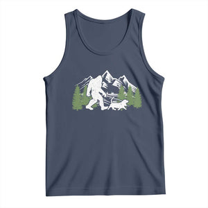 Bigfoot Walking Dachshund Tank Top Funny Wiener Dog Gift Sasquatch TS10 Navy Print Your Wear