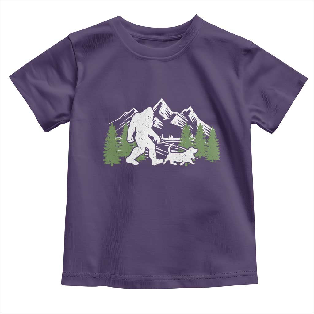 Bigfoot Walking Dachshund Toddler T Shirt Funny Wiener Dog Gift Sasquatch TS10 Purple Print Your Wear