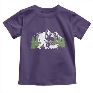 Bigfoot Walking Dachshund Toddler T Shirt Funny Wiener Dog Gift Sasquatch TS10 Purple Print Your Wear
