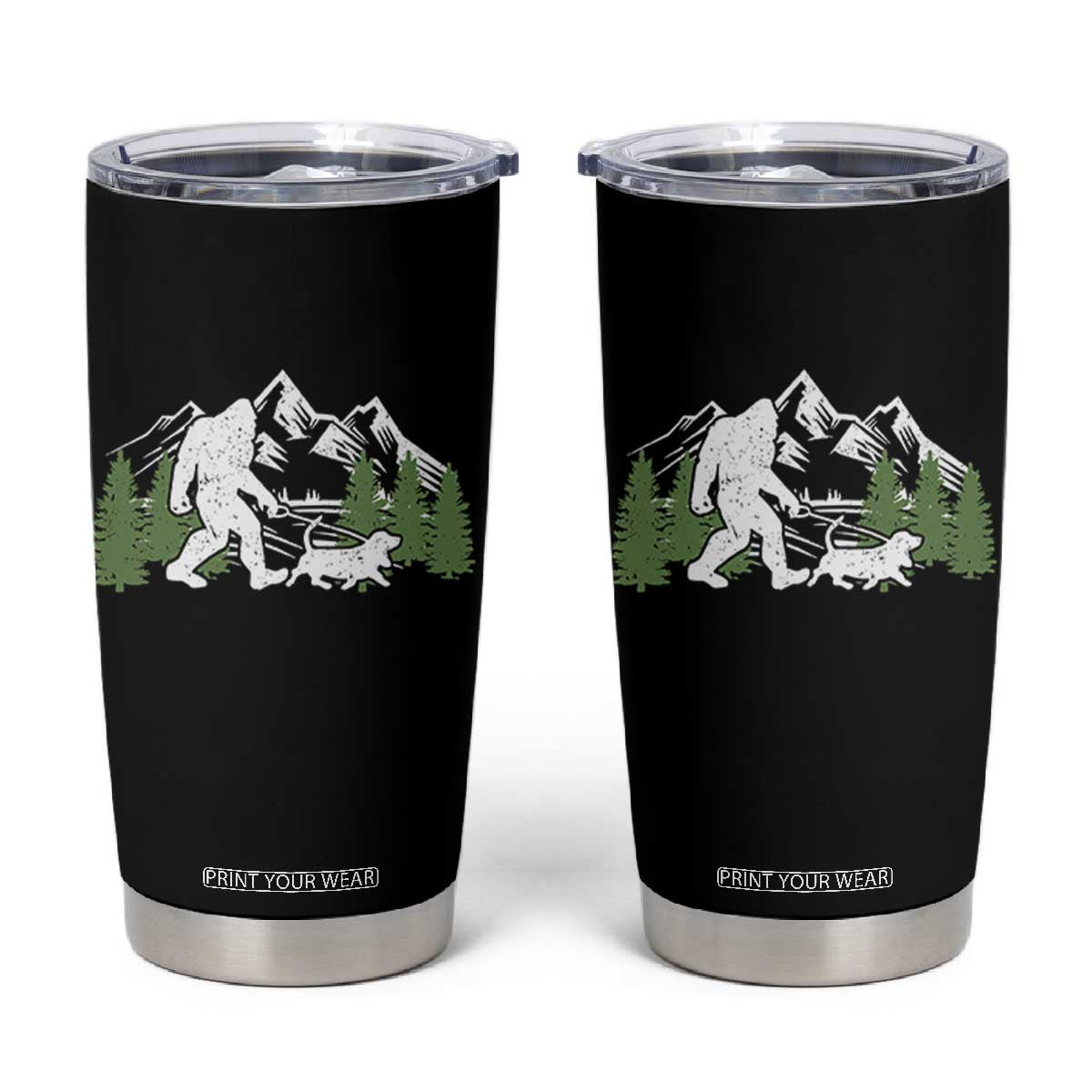 Bigfoot Walking Dachshund Tumbler Cup Funny Wiener Dog Gift Sasquatch TS10 Black Print Your Wear