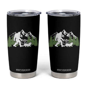 Bigfoot Walking Dachshund Tumbler Cup Funny Wiener Dog Gift Sasquatch TS10 Black Print Your Wear